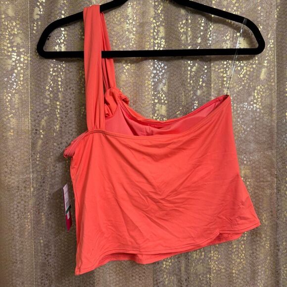 Vince Camuto Coral Pop One Shoulder Tankini Swim Top Large NWT - Picture 2 of 7